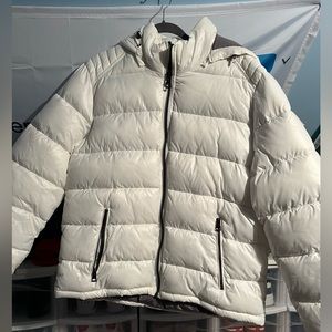 Mens white guess puffer jacket